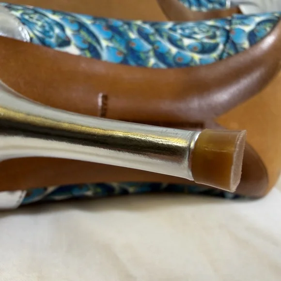 Tabitha Simmons Blue and Silver Floral Heels - Picture 4 of 10